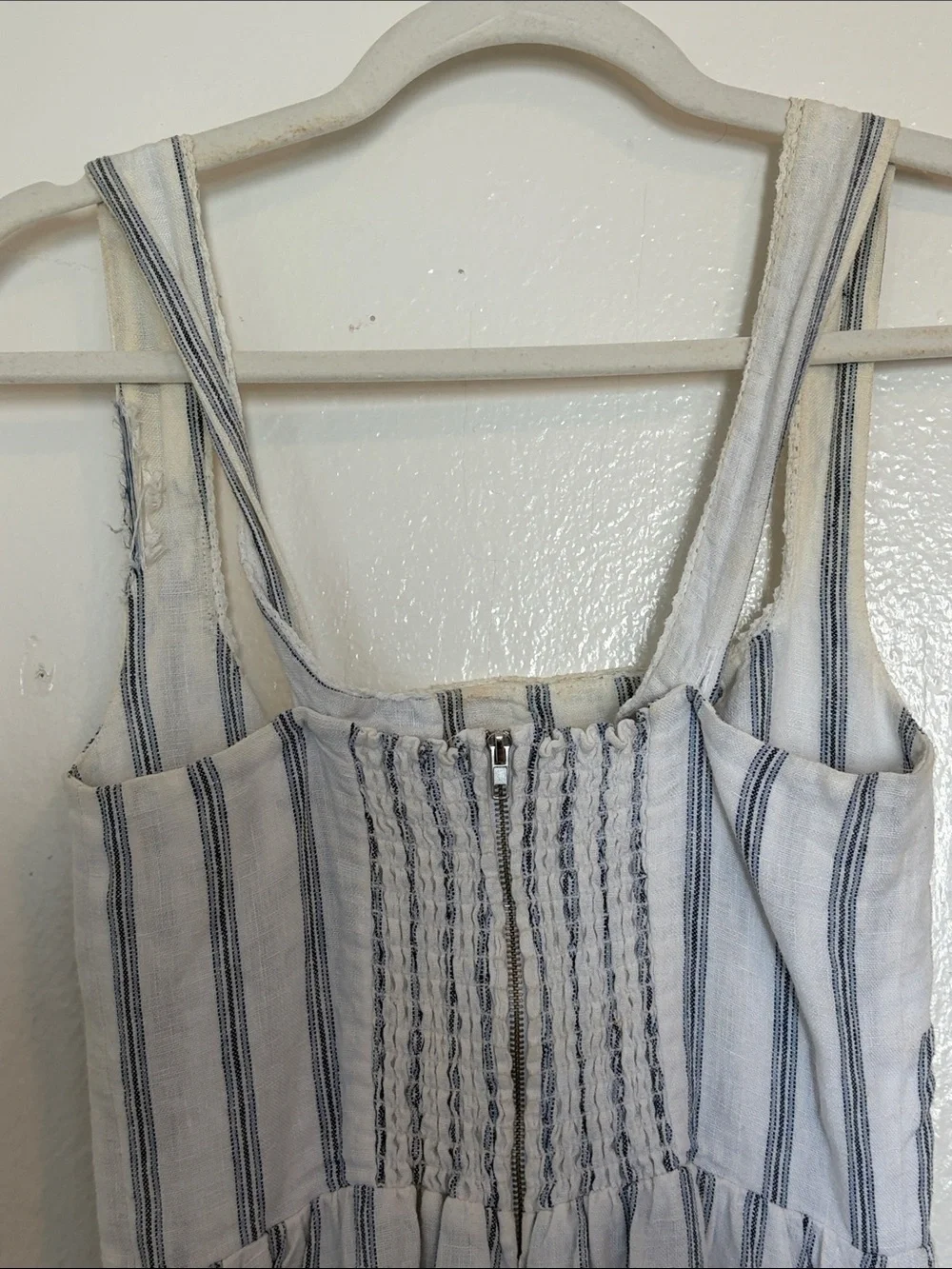 Reformation tagliatelle Blue & White Striped Midi Sundress linen size 2 - Picture 9 of 10